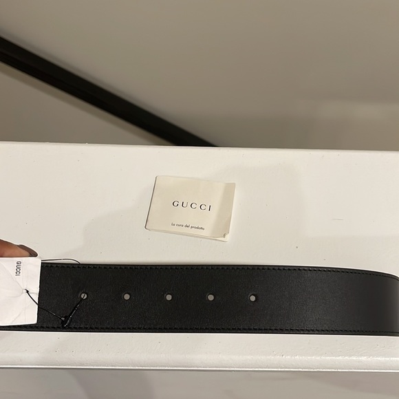 Gucci Black Leather Double GG Belt main image 6